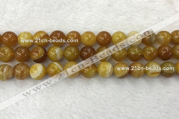 CAA1855 15.5 inches 14mm round banded agate gemstone beads