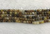 CAA1860 15.5 inches 4mm round banded agate gemstone beads