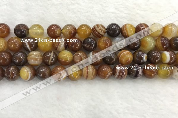 CAA1863 15.5 inches 10mm round banded agate gemstone beads