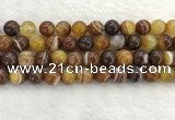 CAA1864 15.5 inches 12mm round banded agate gemstone beads