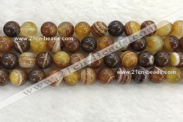 CAA1864 15.5 inches 12mm round banded agate gemstone beads