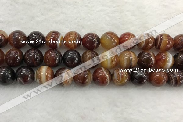 CAA1865 15.5 inches 14mm round banded agate gemstone beads