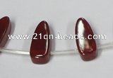 CAA187 15.5 inches 8*19mm freeform red agate gemstone beads