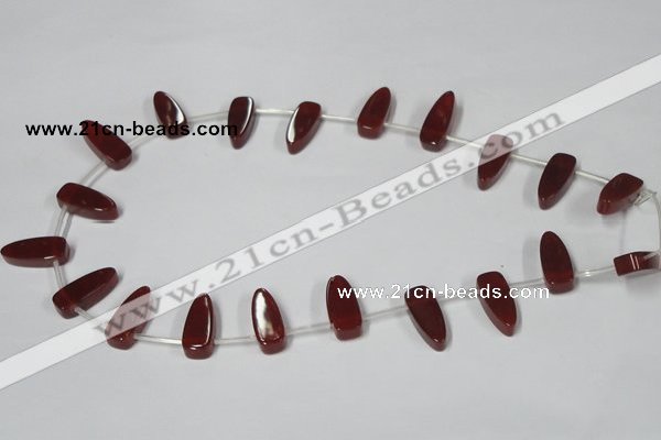 CAA187 15.5 inches 8*19mm freeform red agate gemstone beads