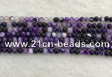 CAA1870 15.5 inches 4mm round banded agate gemstone beads