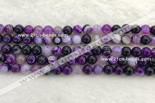 CAA1872 15.5 inches 8mm round banded agate gemstone beads