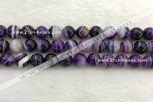 CAA1874 15.5 inches 12mm round banded agate gemstone beads