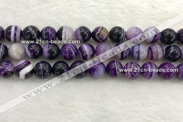 CAA1875 15.5 inches 14mm round banded agate gemstone beads