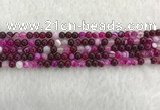 CAA1880 15.5 inches 4mm round banded agate gemstone beads