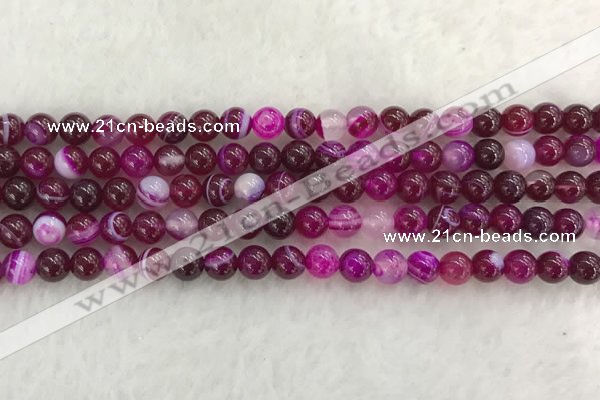 CAA1881 15.5 inches 6mm round banded agate gemstone beads