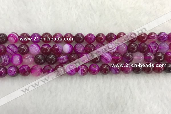 CAA1882 15.5 inches 8mm round banded agate gemstone beads