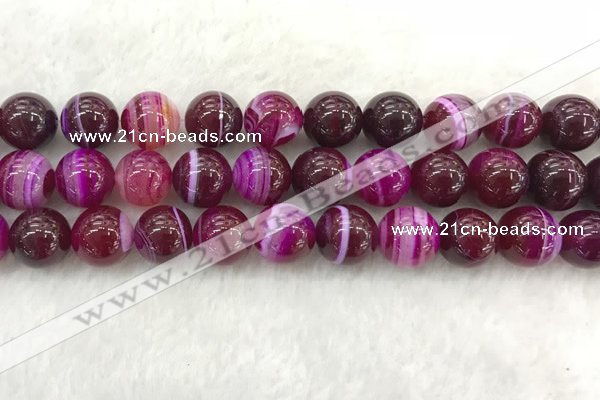 CAA1885 15.5 inches 14mm round banded agate gemstone beads