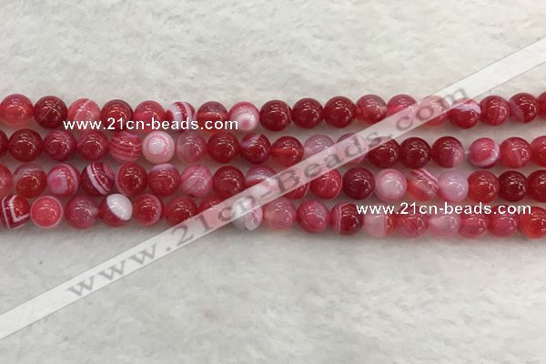 CAA1892 15.5 inches 8mm round banded agate gemstone beads