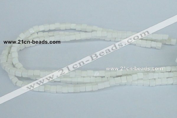 CAA19 15.5 inches 6*6mm cube white agate gemstone beads wholesale