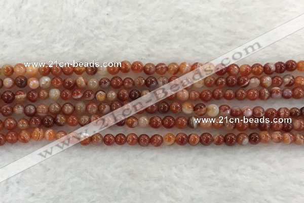 CAA1900 15.5 inches 4mm round banded agate gemstone beads