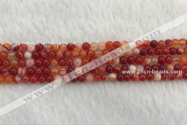 CAA1910 15.5 inches 4mm round banded agate gemstone beads