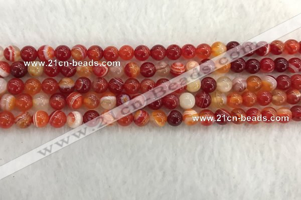 CAA1911 15.5 inches 6mm round banded agate gemstone beads