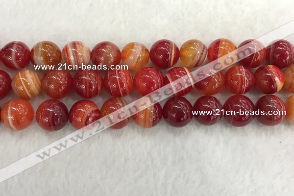 CAA1915 15.5 inches 14mm round banded agate gemstone beads