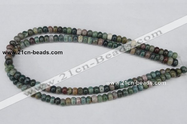 CAA192 15.5 inches 5*8mm rondelle indian agate beads wholesale