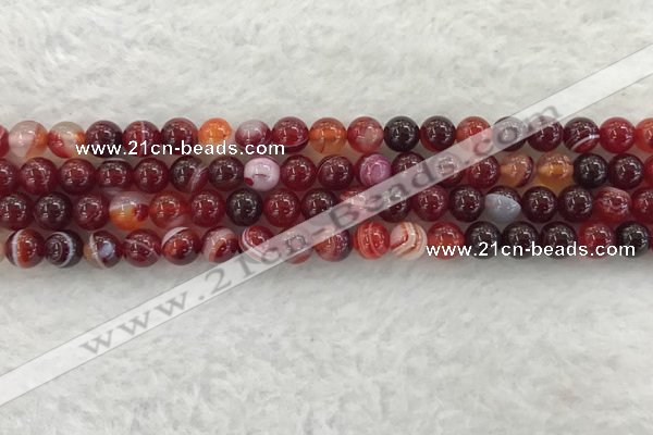 CAA1921 15.5 inches 6mm round banded agate gemstone beads