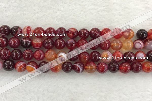 CAA1923 15.5 inches 10mm round banded agate gemstone beads