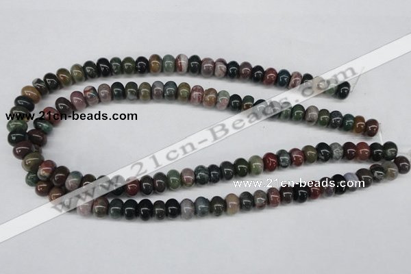 CAA193 15.5 inches 7*10mm rondelle indian agate beads wholesale