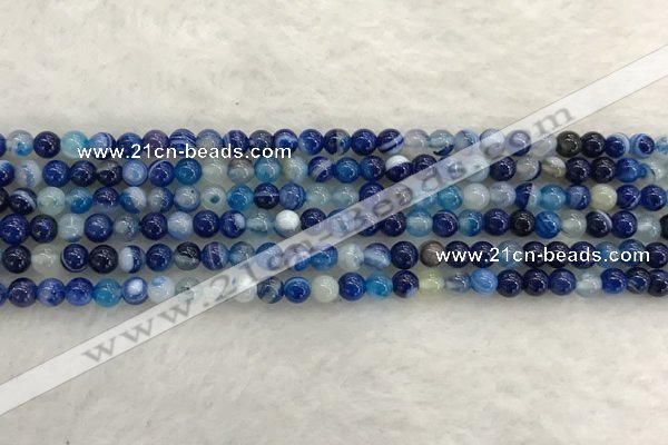 CAA1930 15.5 inches 4mm round banded agate gemstone beads