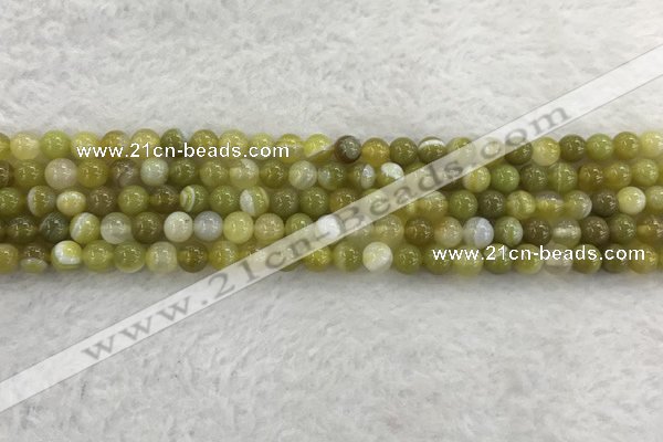 CAA1950 15.5 inches 4mm round banded agate gemstone beads