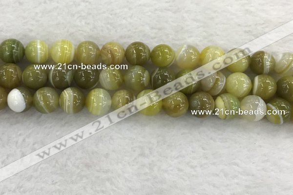 CAA1955 15.5 inches 14mm round banded agate gemstone beads