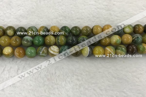 CAA1963 15.5 inches 10mm round banded agate gemstone beads