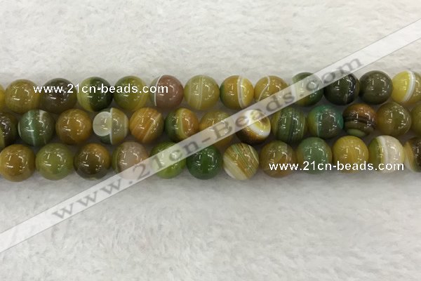 CAA1964 15.5 inches 12mm round banded agate gemstone beads