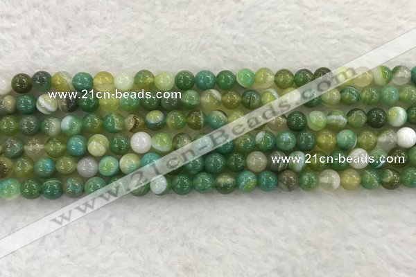 CAA1971 15.5 inches 6mm round banded agate gemstone beads