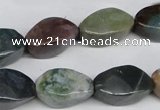 CAA198 15.5 inches 10*18mm twisted rice indian agate beads wholesale