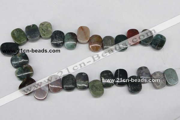 CAA199 Top-drilled 15*20mm oval indian agate beads wholesale