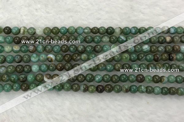 CAA1990 15.5 inches 4mm round banded agate gemstone beads