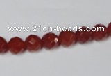 CAA200 15.5 inches 6mm faceted round red agate gemstone beads