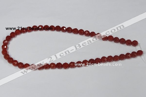 CAA200 15.5 inches 6mm faceted round red agate gemstone beads