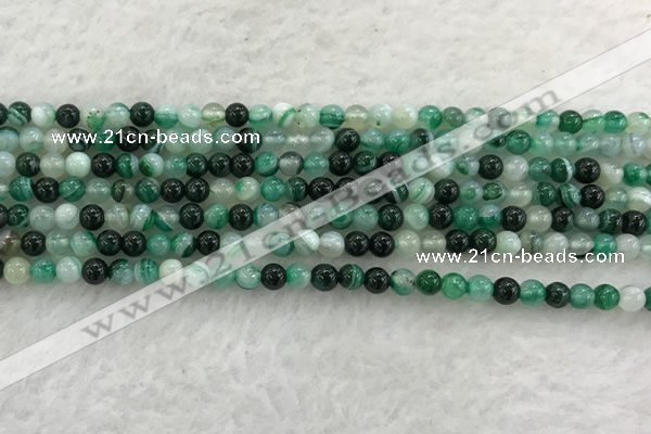 CAA2010 15.5 inches 4mm round banded agate gemstone beads