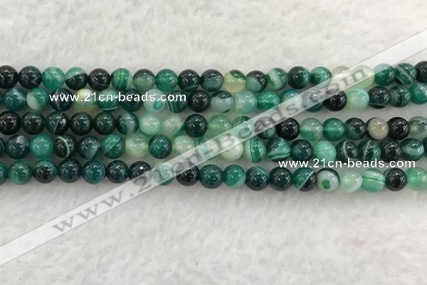 CAA2011 15.5 inches 6mm round banded agate gemstone beads