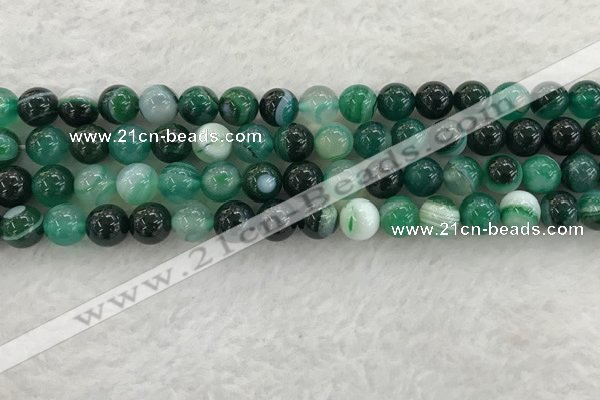 CAA2012 15.5 inches 8mm round banded agate gemstone beads