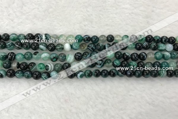 CAA2020 15.5 inches 4mm round banded agate gemstone beads