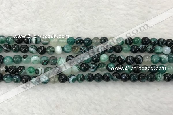 CAA2021 15.5 inches 6mm round banded agate gemstone beads