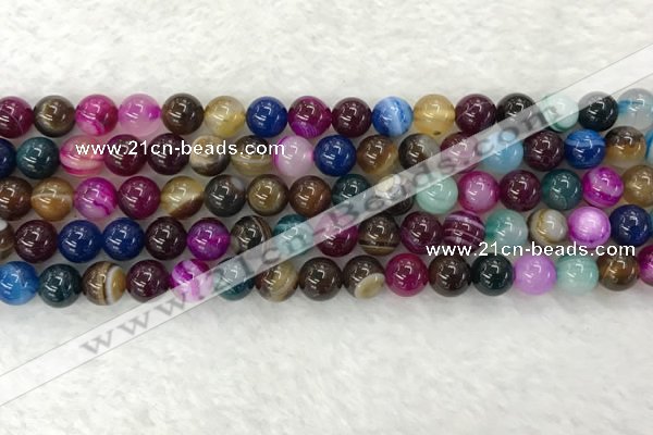 CAA2032 15.5 inches 8mm round banded agate gemstone beads