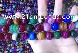 CAA2035 15.5 inches 14mm round banded agate gemstone beads