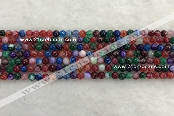 CAA2040 15.5 inches 4mm round banded agate gemstone beads