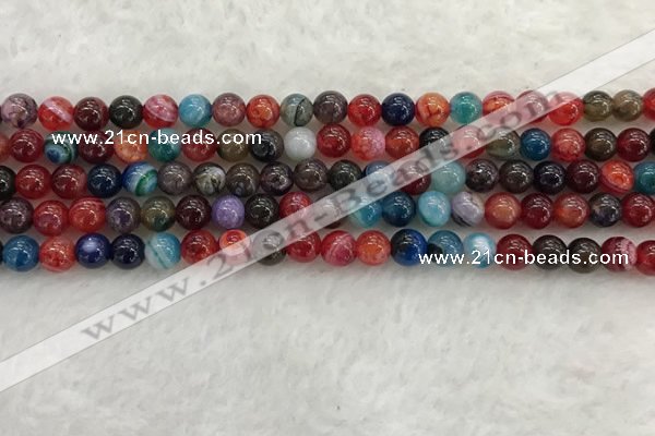 CAA2041 15.5 inches 6mm round banded agate gemstone beads