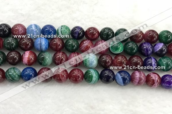 CAA2044 15.5 inches 12mm round banded agate gemstone beads