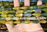 CAA2052 15.5 inches 8*20mm teardrop agate beads wholesale