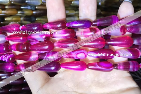 CAA2053 15.5 inches 8*20mm teardrop agate beads wholesale