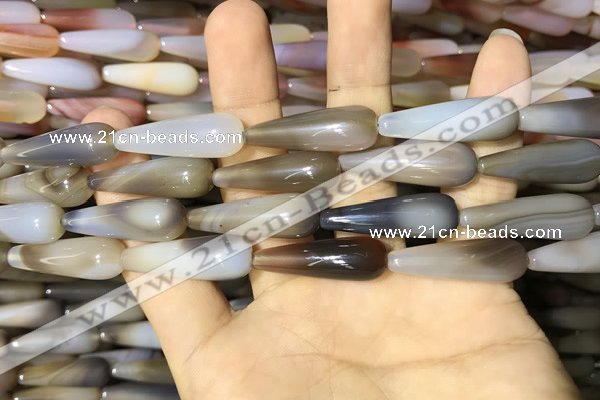 CAA2063 15.5 inches 10*30mm teardrop agate beads wholesale